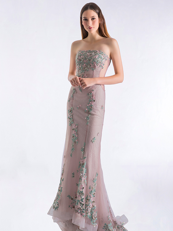 long gown with front cut
