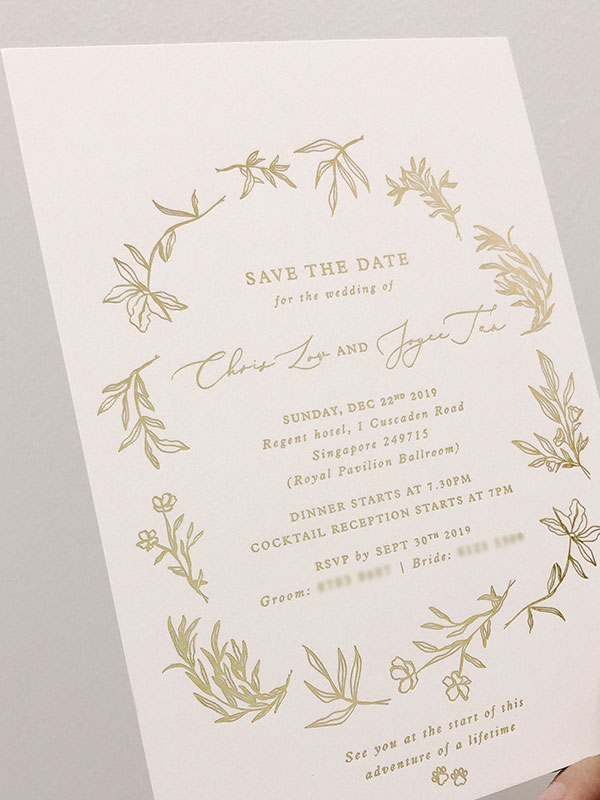 Gold Hot Stamping Invitation Card